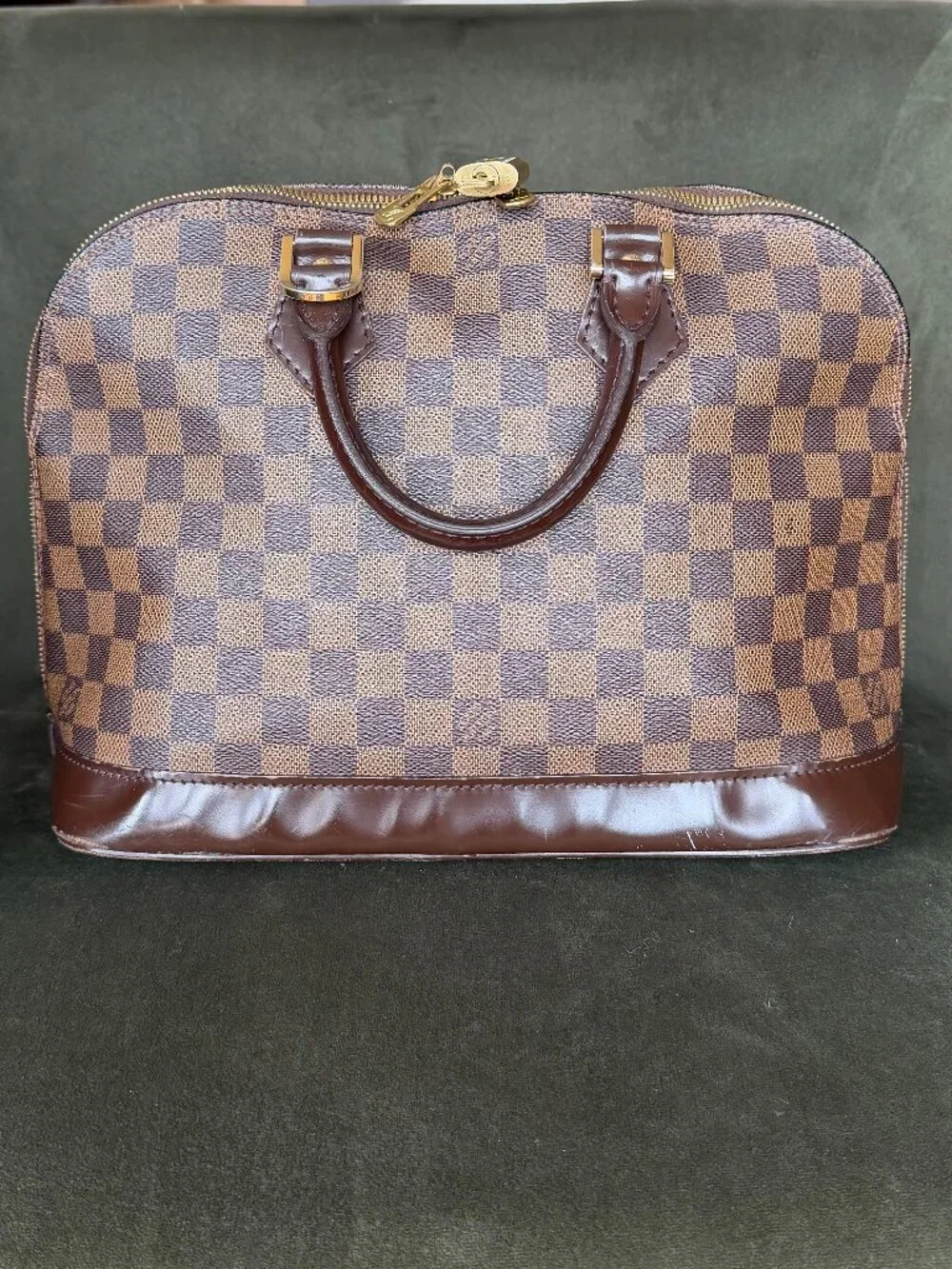 Louis Vuitton Brown Damier Alma Handbag - Padlock & Dustbag